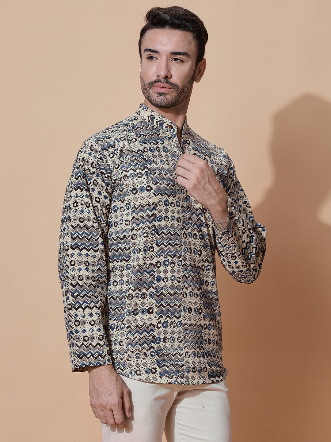 MOSHI Kalamkari Print Cotton Short Kurta - Image 3