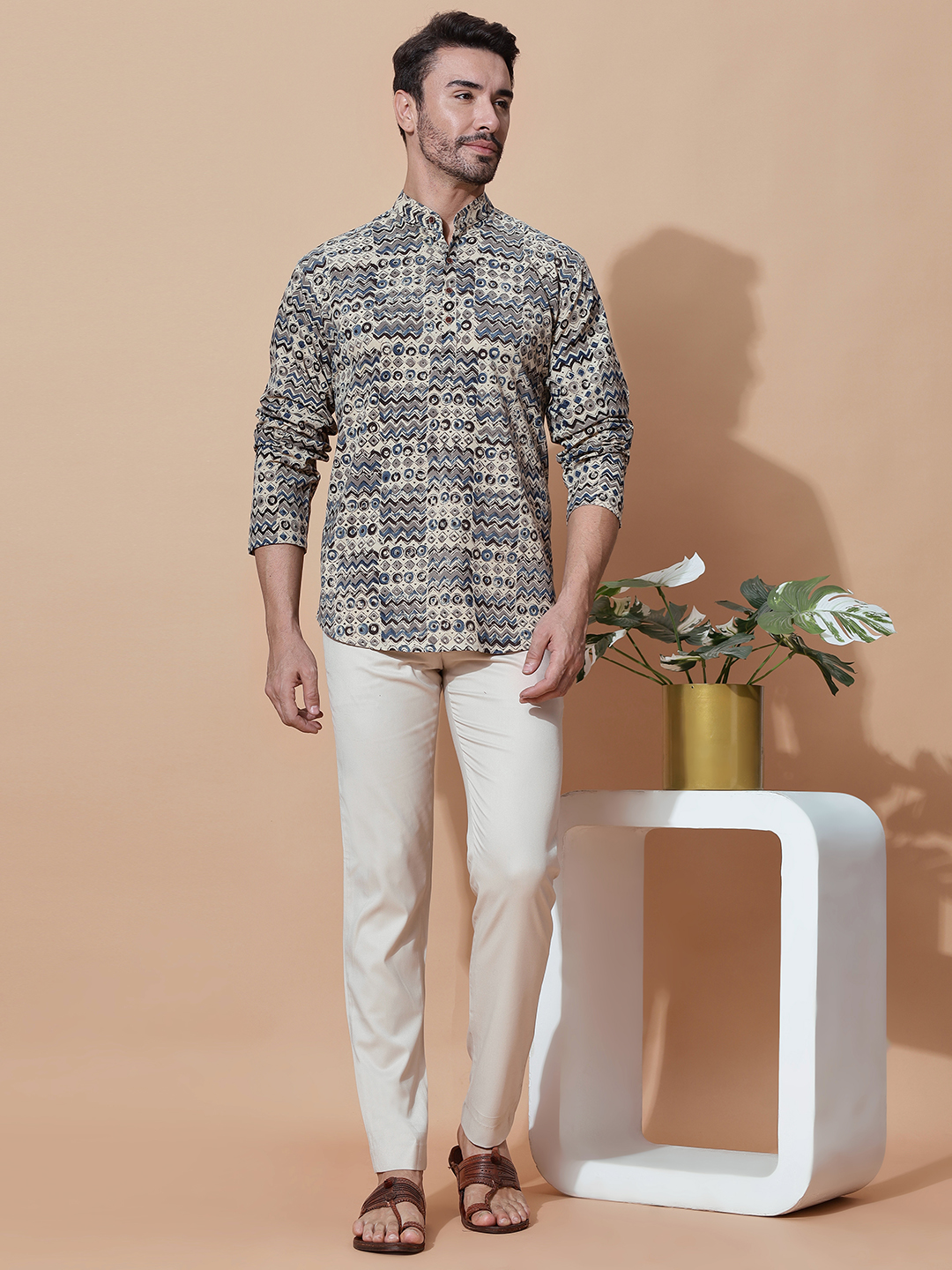 MOSHI Kalamkari Print Cotton Short Kurta - Image 5