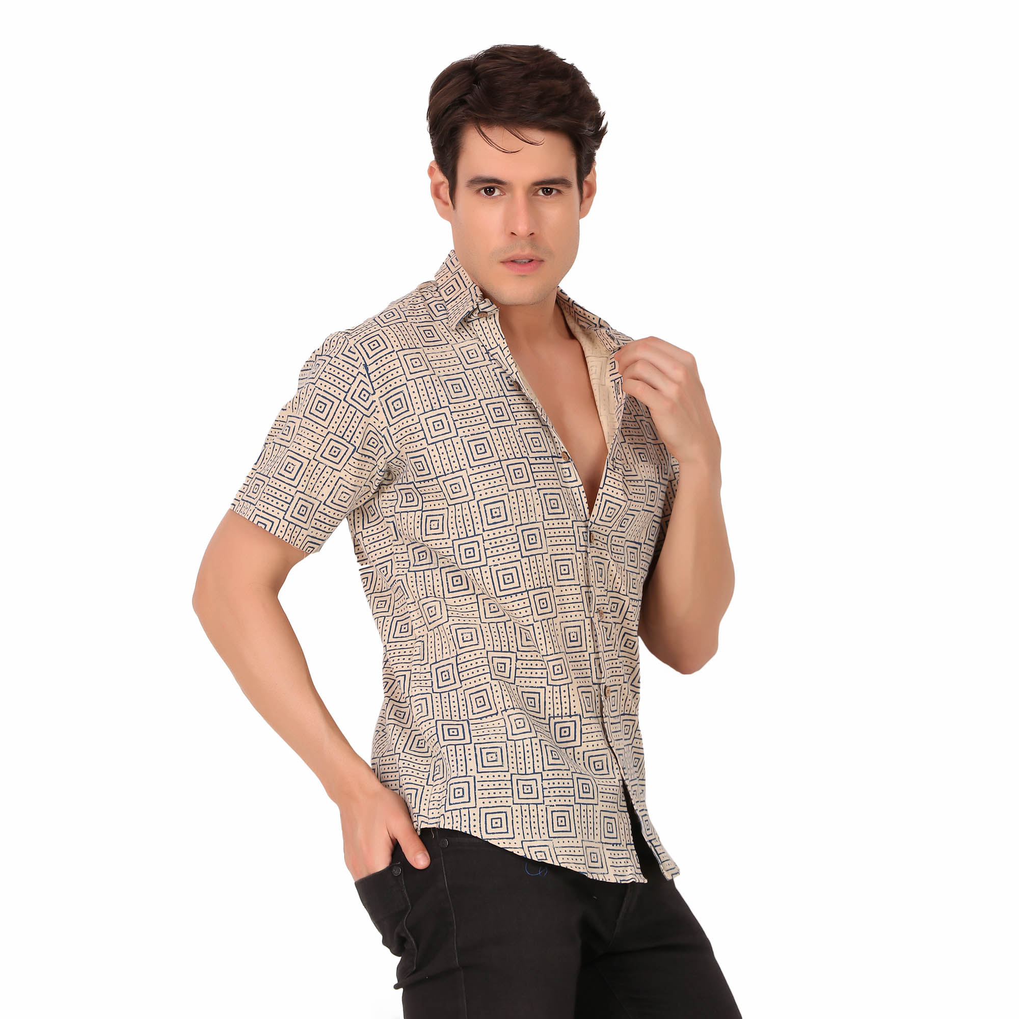 MOSHI Handblock Print Cotton Shirt - Image 3